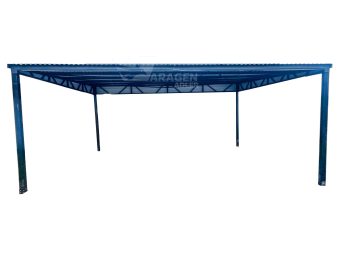 Carport - Offene Garage 6x7m - Anthrazit - Flachdach GP381