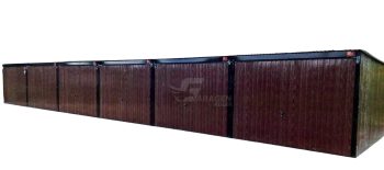 Blechgarage   18x5m - 5x - Schwingtor - Pultdach  GP166