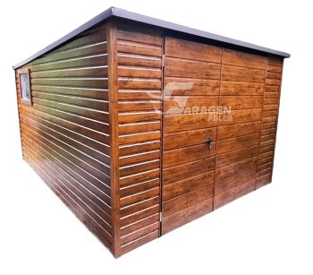 Gartenhaus 3x4m Schwingtor Holzoptik Pultdach ID135