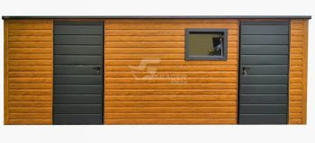 Gartenhaus - Gartenschuppen 6x3m - 2x Tür - 2x PVC Kippfenster - Holzoptik - Flachdach | GP621 |