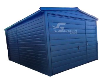 Blechgarage 3x5m - Schwingtor mit Zusätzliche Tür - Anthrazit GP195