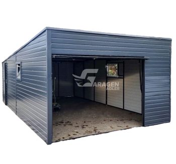 Blechgarage  4x7m -  Schwingtor + Zusätzliche Tür  - | GP112 |