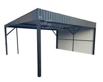 Carport - Überdachung 6x6  Anthrazit - Flachdach | GP249 |