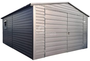 Gartenhaus - Gartenschuppen 4x6m - Zweiflügeliges Tor - PVC Kippfenster - Anthrazit - Satteldach | ID885 |