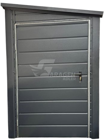 Gartenhaus - Gartenschuppen 1,4x4m - 2x Tür - Anthrazit - Dach mit Neigung nach rechts ID874