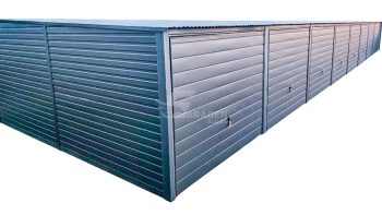 Reihengaragen - Garagenkomplex 24x5m + Überdachung 2m - 8x Schwingtor - Anthrazit - Flachdach | GP488 |