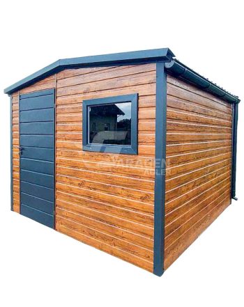 Gartenhaus - Gartenschuppen 3x4m Tür - PVC Kippfenster - Holzoptik - Metalldachziegel - Dachrinnen - Satteldach | GP462 |