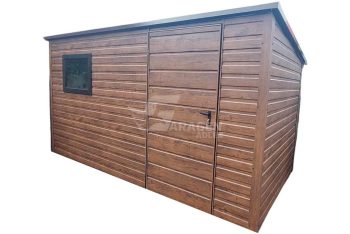 Gartenhaus - Gartenschuppen 4x2,5m - Tür - PVC Kippfenster - Holzoptik - Flachdach | GP460 |