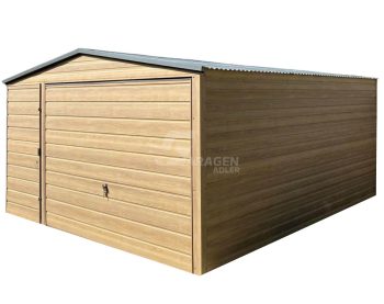 Garage - Gartenschuppen 4x5m Schwingtor - Tür - Holzoptik - Winchester - Satteldach | GP453 |