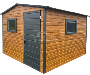Gartenhaus - Gartenschuppen 3x3m - Tür - 2x PVC Kippfenster - Holzoptik - Satteldach | ID811 |