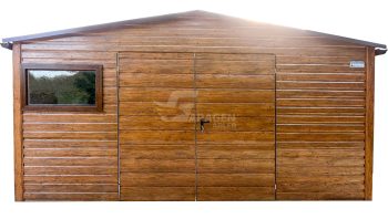 Gartenhaus - Gartenschuppen 5x2,5m - Zweiflügeliges Tor - PVC Kippfenster - Holzoptik - Dachrinnen - Satteldach | ID777 |