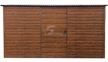 Gartenhaus - Gartenschuppen 4x3m - Tür - PVC Kippfenster - Helles Walnussholz - Holzoptik - Satteldach | ID762 |