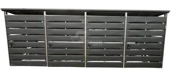 Mülltonnenbox - Mülltonnenunterstand - Anthrazit - 4x Tür - Flachdach  ID721