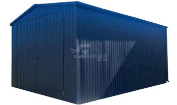 Blechgarage - Halle - 4x5m - Zweiflügeliges Tor - Anthrazit - Satteldach | ID716 |