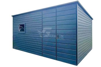 Gartenhaus - Gartenschuppen 4x2,5m - Zweiflügeliges Tor - Tür - PVC Kippfenster - Anthrazit - Flachdach | GP436 |