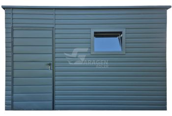 Gartenhaus - Gartenschuppen 3,5x2m - Tür - PVC Kippfenster - Anthrazit - Flachdach | GP605 |