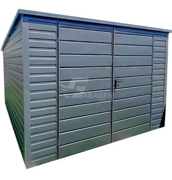 Gartenhaus - Gartenschuppen 3x4,5m - Zweiflügeliges Tor - Anthrazit - Flachdach | GP434 |