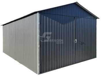 Blechgarage 3x6m - Zweiflügeliges Tor - Anthrazit - Satteldach | GP630 |
