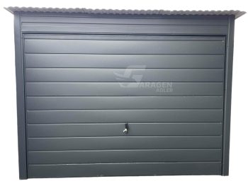Blechgarage 3x6,5m - Schwingtor - Tür - Anthrazit-Pultdach | GP243 |