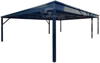 Carport 9x5,5m - Anthrazit - Flachdach | GP589 |