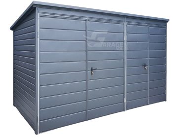 Gartenhaus - Gartenschuppen 3,5x2m - 2x Zweiflügeliges Tor - Anthrazit - Flachdach | ID632 |