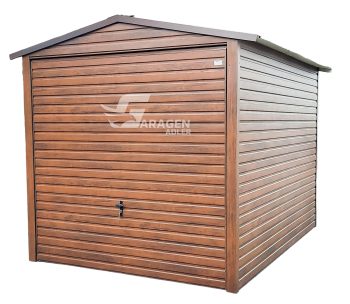 Blechgarage 3x5m Horizontal Blech Satteldach Schwingtor Holzoptik | ID141 |
