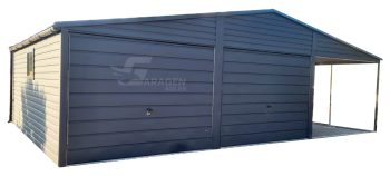 Blechgarage 6x6m Überdachung 3m Satteldach Schwingtor Dachrinnen Metalldachziegel ID280