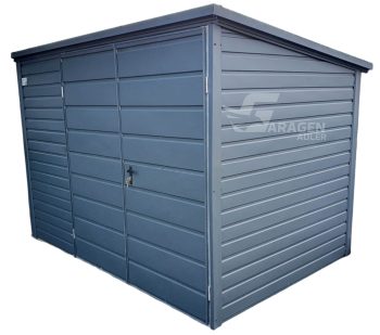 Gartenhaus - Schuppen 2,5x2m - Zweiflügeliges Tor - Anthrazit - Flachdach | ID537 |