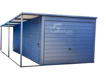 Blechgarage 3x5m Überdachung 1m Horizontal Blech Schwingtor Anthrazit Pultdach ID162