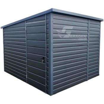 Gartenhaus - Schuppen 3x2,5m Tür - Anthrazit - Verzinkte Konstruktion - Dach mit Neigung nach links ID490