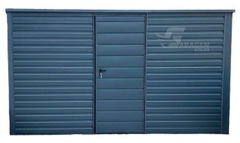 GartenHaus Schuppen 4x3,5m  Tür - Anthrazit - Flachdach | GP262 |