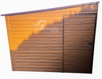 GartenHaus Schuppen 3x2m - Tür - Helles Walnussholz - Holzoptik -Dach mit Neigung nach links | GP276 |