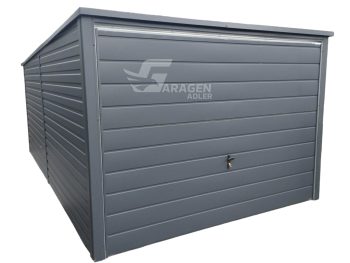 Blechgarage 3x5m - Schwingtor - Anthrazit - Flachdach | GP277 |