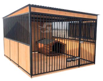 Hundezwinger  3x3m  mit Schutzwand Holzboden GP177