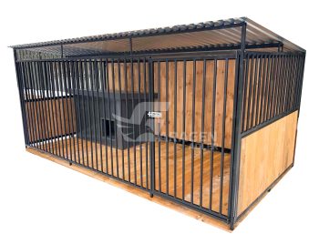 Hundezwinger - 4x2m Holzboden  mit Schutzwand  XXL GP175