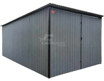 Blechgarage 3x4m - Schwingtor - Flachdach GP575