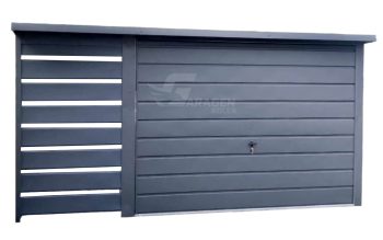 Blechgarage 3x5m Überdachung 1m Schwingtor Dachrinnen Anthrazit | ID390 |