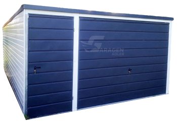 Blechgarage 4x5m Vertikal Blech Schwingtor Weiß Anthrazit  | ID393 |