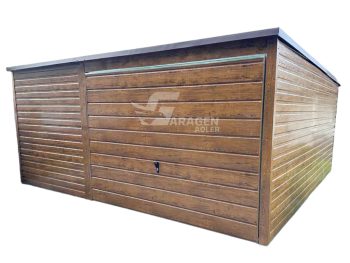 Blechgarage 5x6m Horizontal Blech Schwingtor PVC Kippfenster ID429