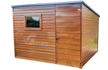 Gartenhaus 3x2m Tür Holzoptik PVC Kippfenster Pultdach | ID154 |