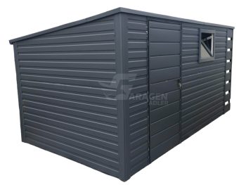 Gartenhaus 4x2m+Überdachung 0,5m - PVC Kippfenster  Anthrazit Pultdach | GP232 |