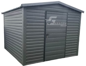 Gartenhaus 3x3m - Tür - Metalldachziegel - Satteldach - Anthrazit GP237