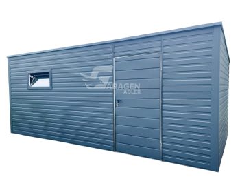 Gartenhaus  5x3m -2x  Tür - 2x  PVC Kippfenster - Anthrazit - Pultdach | GP96 |