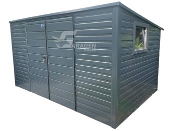 Gartenhaus  5x3m - Zweiflügeliges Tor  + PVC Kippfenster -  Anthrazit - Pultdach | GP116 |