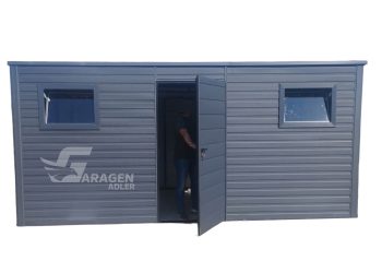 Gartenhaus  5,5x2m - Tür -  2x  PVC Kippfenster - Anthrazit - Pultdach | GP214 |