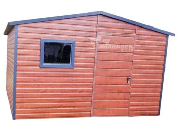 Gartenhaus 5x3m Satteldach Tür PVC Kippfenster Holzoptik ID430