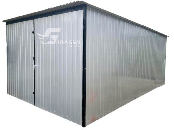 Blechgarage 3x5m -Zweiflügeliges Tor- Pultdach - GP101