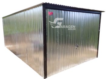 Blechgarage  3x5m  - Schwingtor - Verzinkt - Pultdach GP188