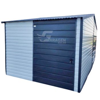 Gartenhaus 3x3m Überdachung 1,5m Weiß Anthrazit Satteldach ID426