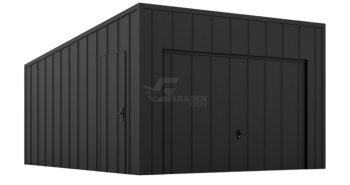 Premium Blechgarage 3,5x5m Stehfalzblech - Sektionaltor - Tür - Flachdach GP635